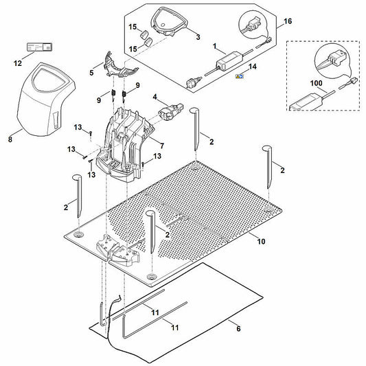 STIHL 6301-007-1030 Set ombouw dockingstation (EUR) positie 16 technische tekening