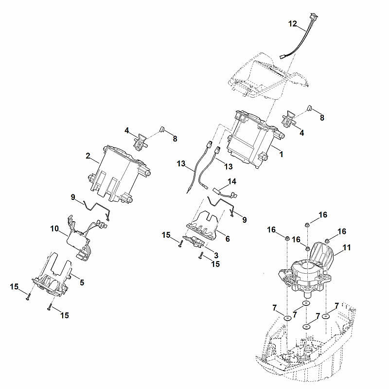 STIHL 6338-430-1415 elektronicamodule positie 10 technische tekening