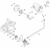STIHL 0002-120-0607 carburator compl. positie 7 technische tekening