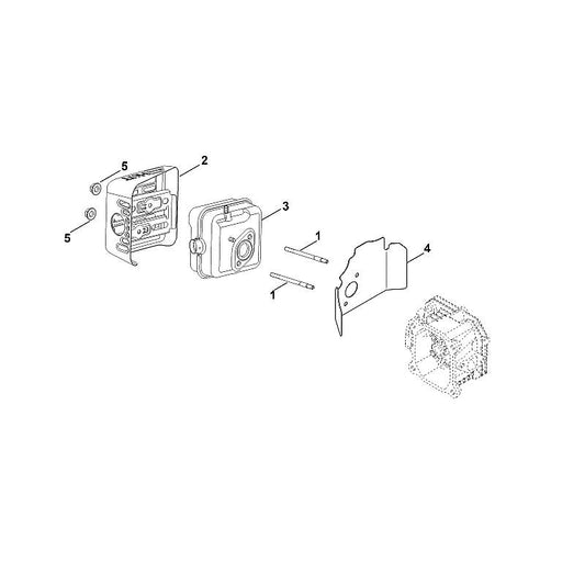 STIHL 0002-149-0600 pakking geluiddemper positie 4 technische tekening