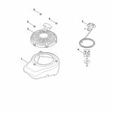 STIHL 0002-195-8205 handgreep met startkabel positie 3 technische tekening