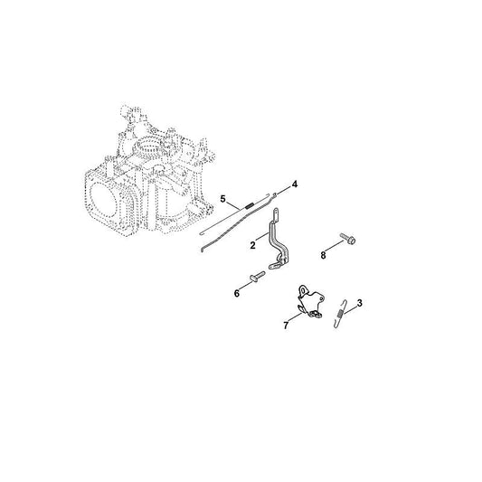 STIHL 0002-180-1804 regelaarplaat (gasbediening) positie 7 technische tekening