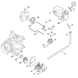 STIHL 0002-007-1008 set tussenplaat positie 19 technische tekening