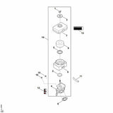 STIHL 0004-124-1800 houder positie 4 technische tekening