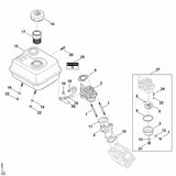 STIHL 0004-007-1800 Reparatieset (tank) positie 15 technische tekening