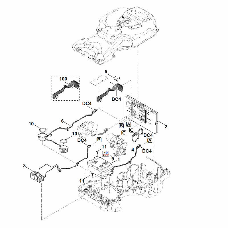STIHL 6301-430-1480 elektronicamodule positie 2 technische tekening