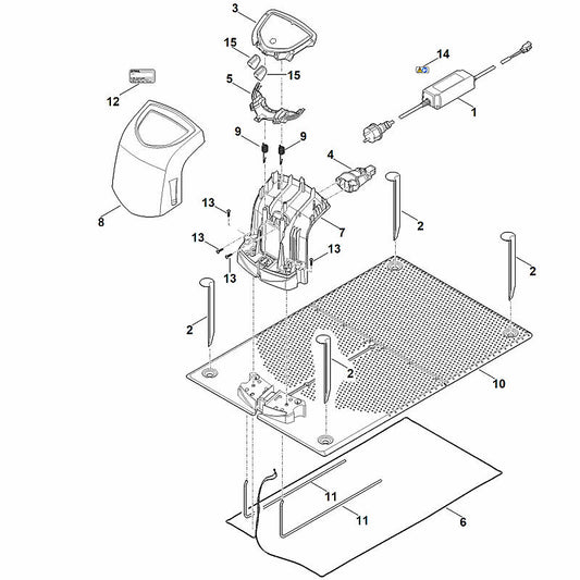 STIHL 6301-400-8561 adapter 230V EUR positie 1 technische tekening