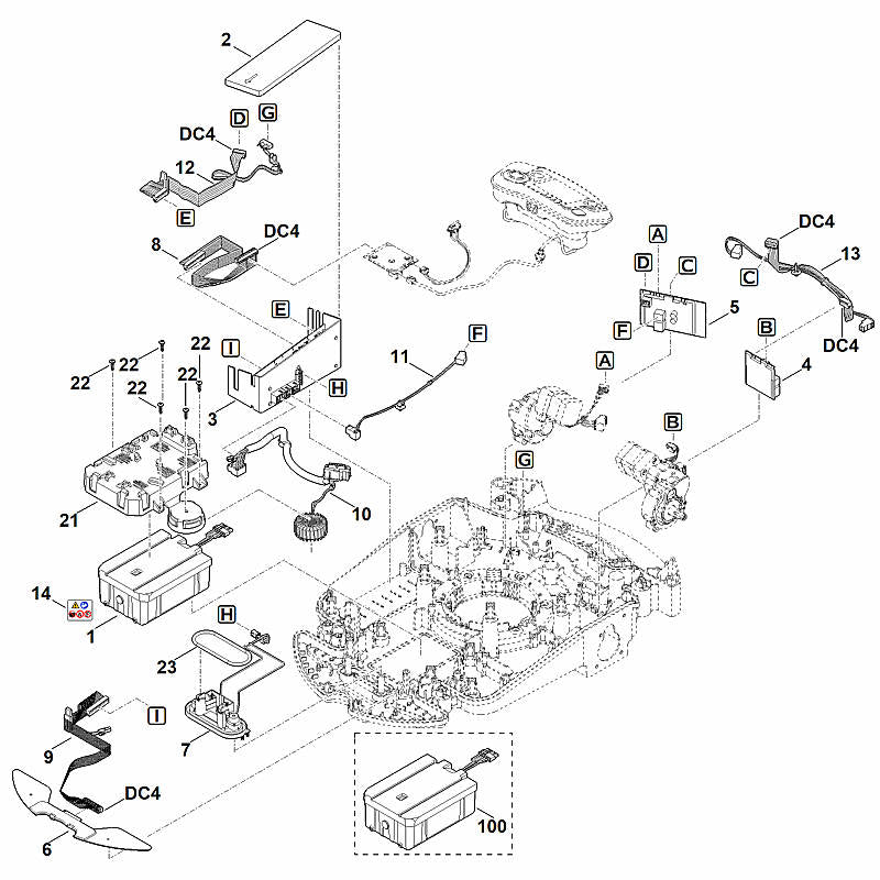 STIHL 6309-430-1405 elektronicamodule positie 3 technische tekening