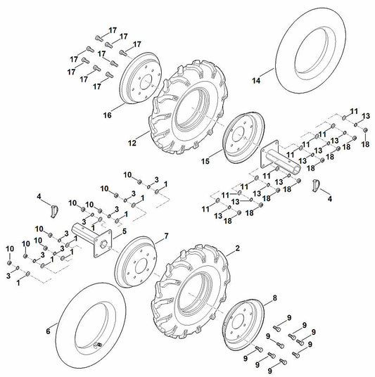 STIHL 6251-711-8801 band positie 2 technische tekening