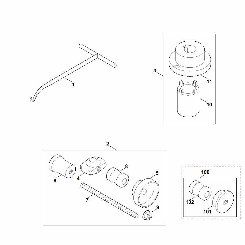 STIHL 5910-894-0801 Trekhuls positie 8 technische tekening