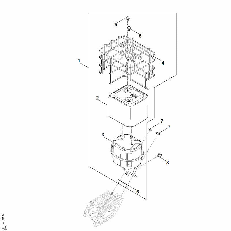 STIHL 6250-955-1104 inbusmoer M8 positie 7 technische tekening