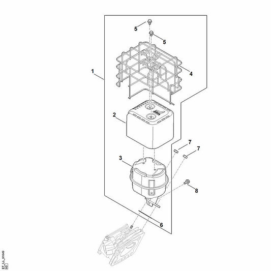 STIHL 6250-955-1104 inbusmoer M8 positie 7 technische tekening