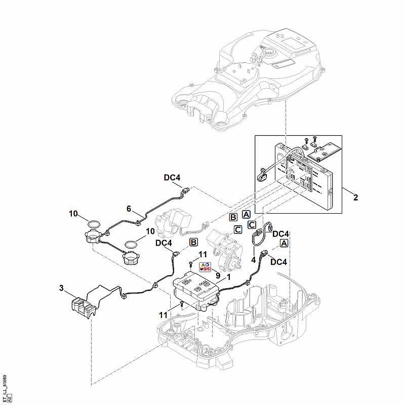 STIHL 6301-007-1016 set elektronicamodule positie 2 technische tekening