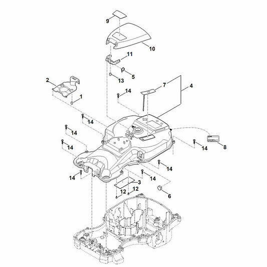 STIHL 6301-700-8551 bovenstuk behuizing positie 4 technische tekening