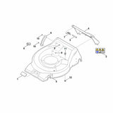 STIHL 0000-967-1001 schild positie 1 technische tekening