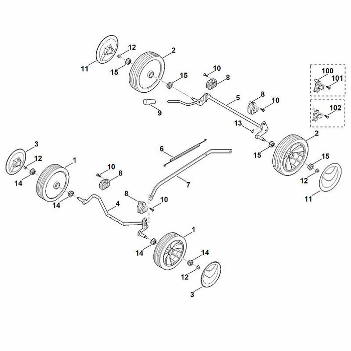 STIHL 6371-007-1090 Set ashouders positie 8 technische tekening