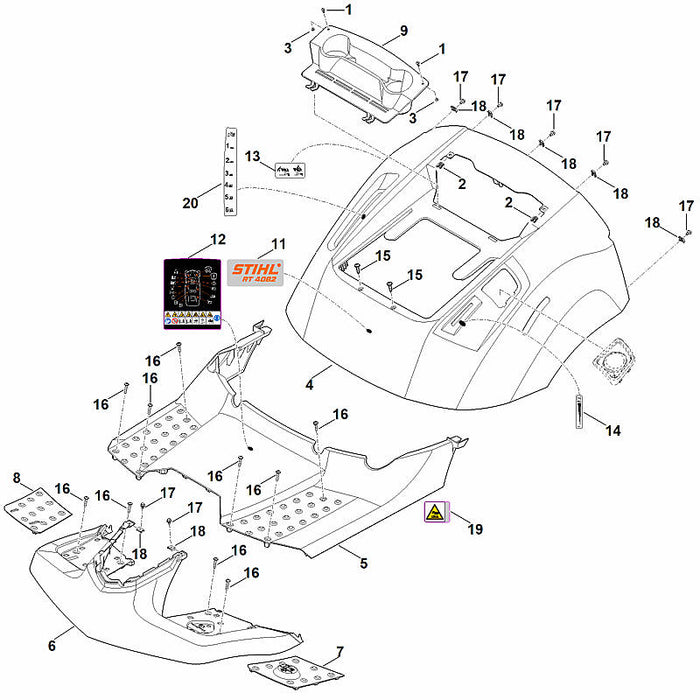 STIHL 6140-780-2003 afdekking positie 5 technische tekening