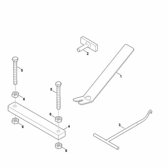 STIHL 9210-261-0725 inbusmoer 5/16" positie 6 technische tekening