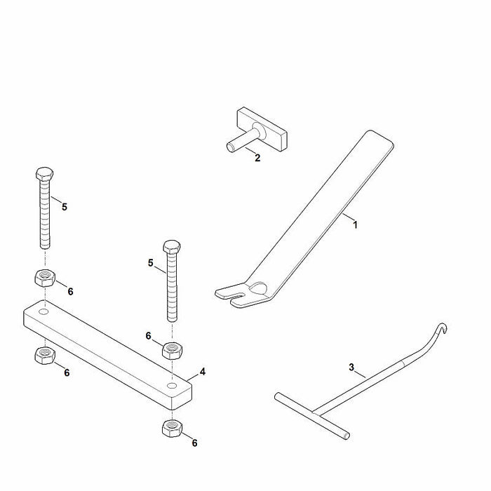 STIHL 0000-890-6503 Demontagegereedschap (vliegwiel) positie 2 technische tekening