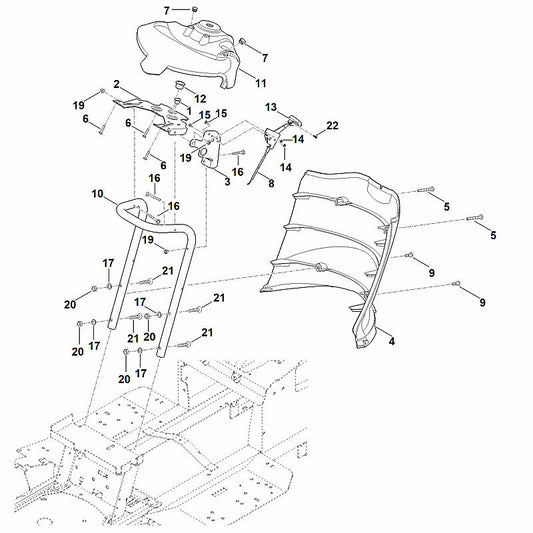 STIHL 9039-490-1380 Schroefdraadvormbout M6x35 positie 5 technische tekening