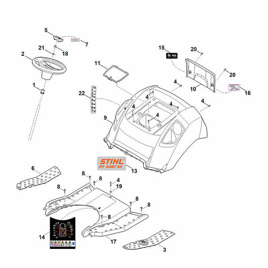 STIHL 6165-780-2002 afdekking positie 17 technische tekening