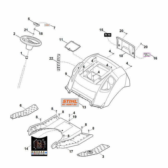 STIHL 6165-780-2002 afdekking positie 17 technische tekening