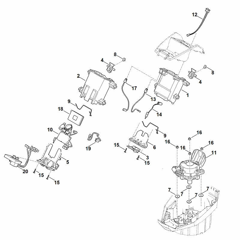 STIHL 6338-430-1411 elektronicamodule positie 10 technische tekening