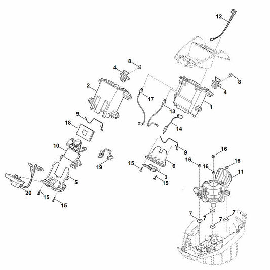 STIHL 6338-430-1411 elektronicamodule positie 10 technische tekening