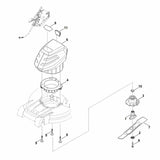 STIHL 6338-967-1525 typeplaatje RMA 443 PV positie 8 technische tekening
