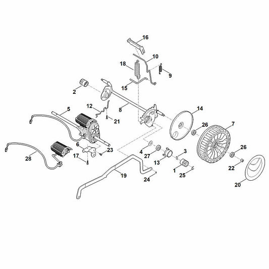STIHL 6338-640-0105 transmissie compl. positie 5 technische tekening