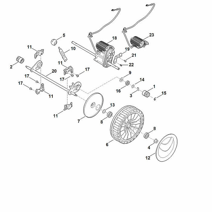 STIHL 6338-007-1890 Reparatieset (aandrijfmotor) positie 23 technische tekening