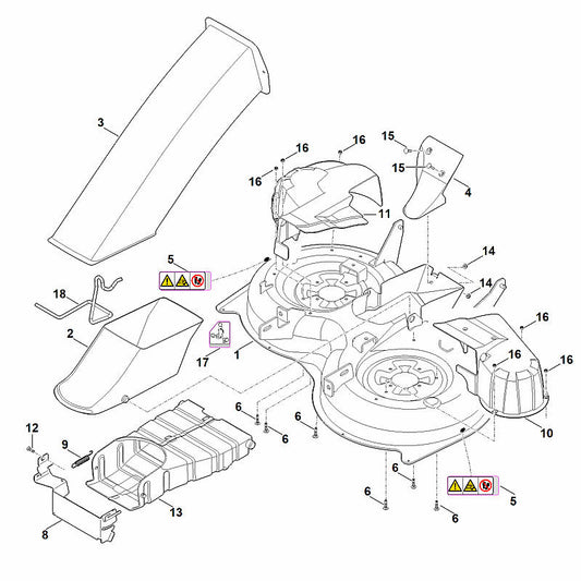 STIHL 6160-700-8522 behuizing positie 1 technische tekening