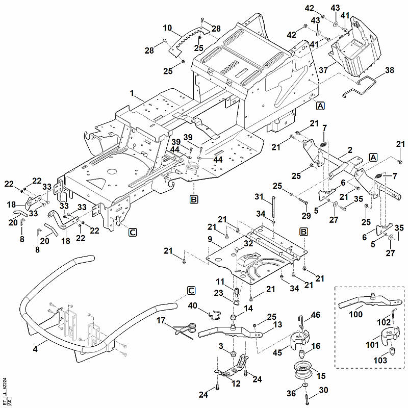 STIHL 9039-488-1784 snijbout M8x16 positie 24 technische tekening