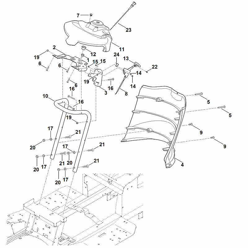 STIHL 6170-180-2601 chokekabel positie 23 technische tekening