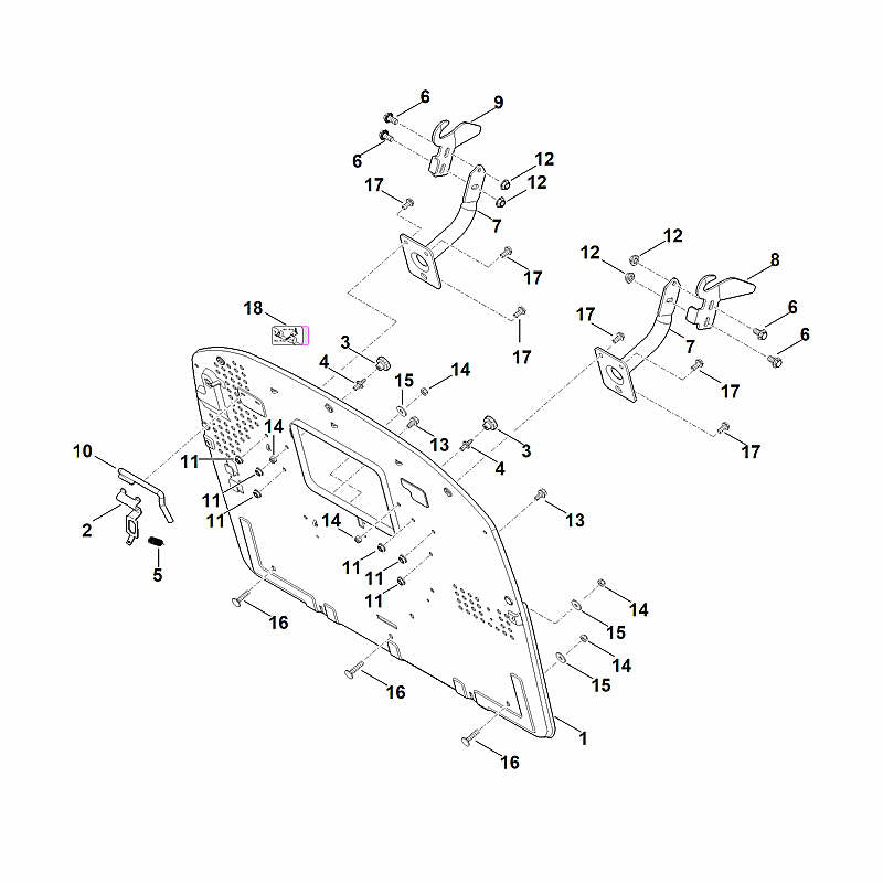 STIHL 6170-763-1130 achterwand positie 1 technische tekening