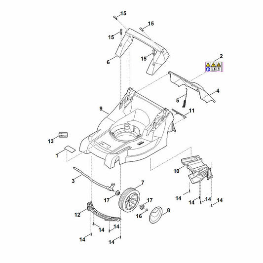 STIHL 6338-706-0710 asafdekking positie 12 technische tekening