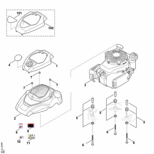STIHL 6374-967-1511 typeplaatje RM 655 VS positie 101 technische tekening