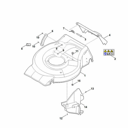 STIHL 6371-700-8509 behuizing positie 1 technische tekening