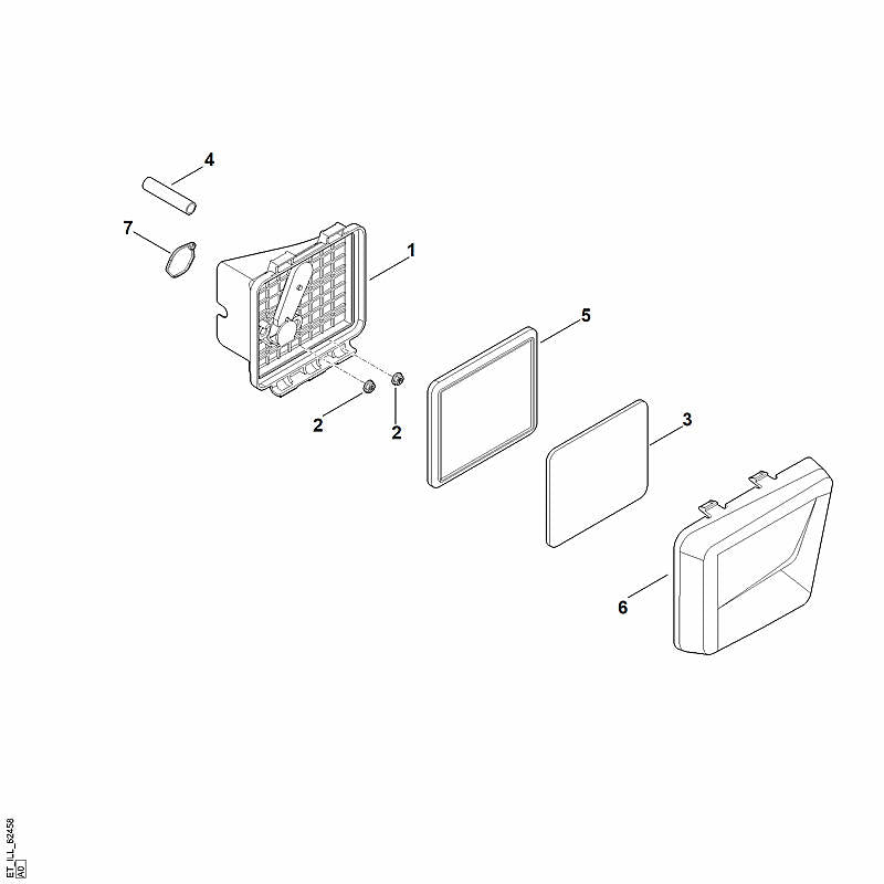 STIHL 0004-124-2805 filter positie 5 technische tekening