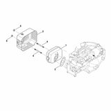 STIHL 0004-140-0606 geluiddemper positie 1 technische tekening
