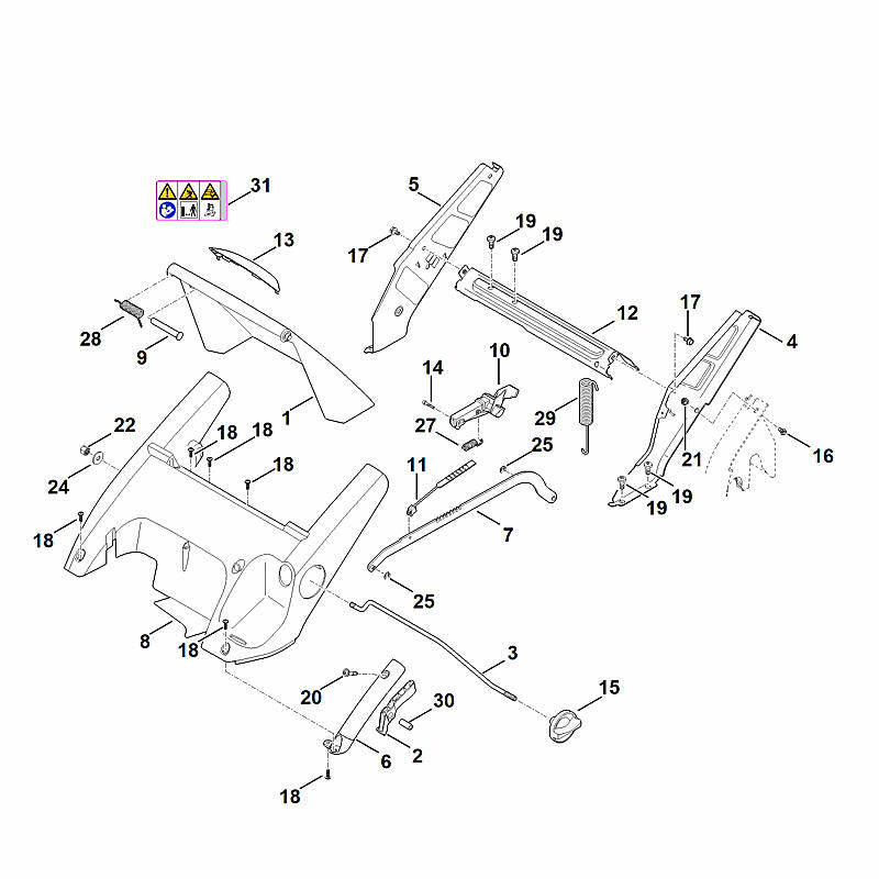 STIHL 6340-706-0731 afdekking positie 8 technische tekening