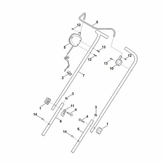 STIHL 6320-430-0405 dodemansschakelaar positie 5 technische tekening