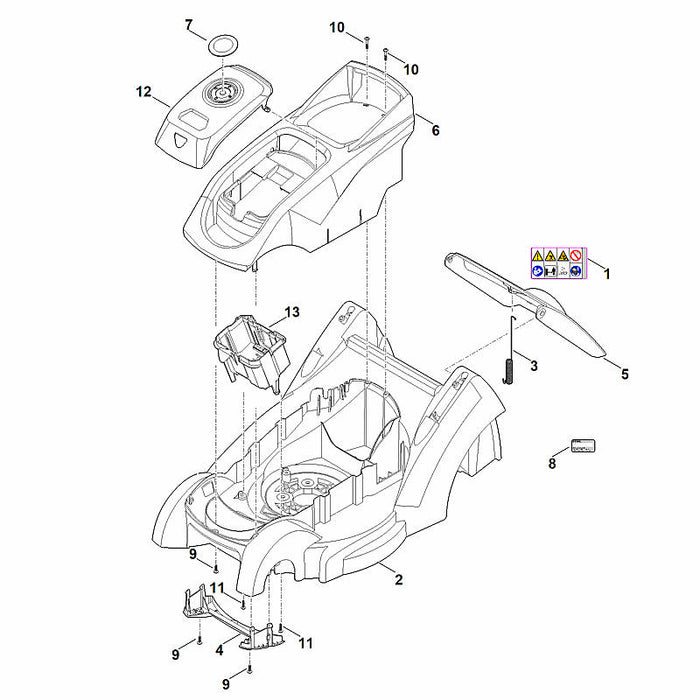 STIHL 6320-403-0406 accuhouder positie 13 technische tekening
