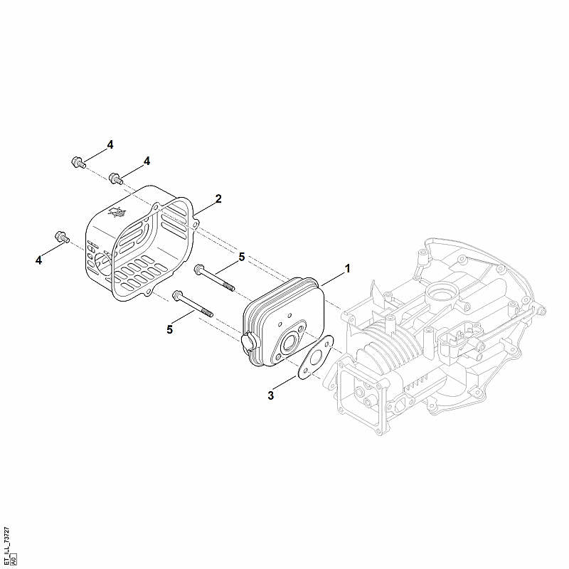 STIHL 0004-140-0616 geluiddemper positie 1 technische tekening