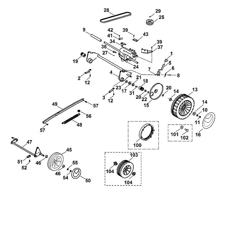 STIHL 6105-703-5100 trekveer positie 48 technische tekening