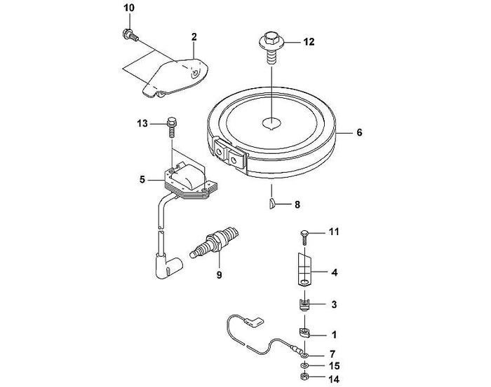 STIHL 0001-400-1300 ontstekingsmodule positie 5 technische tekening