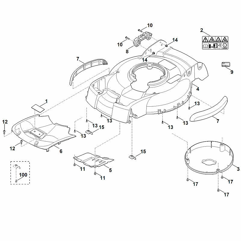 STIHL 6383-706-7300 stootstrip positie 7 technische tekening