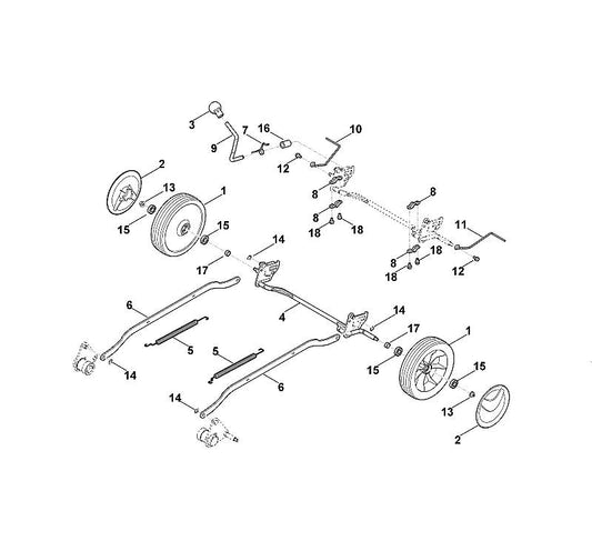 STIHL 6383-764-1205 Schraper links positie 11 technische tekening