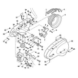 STIHL 6228-711-3910 riemgeleiding positie 38 technische tekening