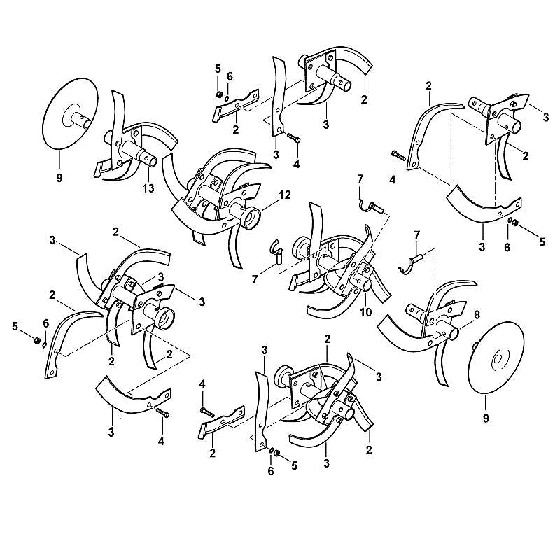 STIHL 6228-710-0200 freesset compl. links positie 10 technische tekening
